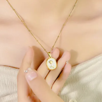 18K Gold Plated Rose Necklace